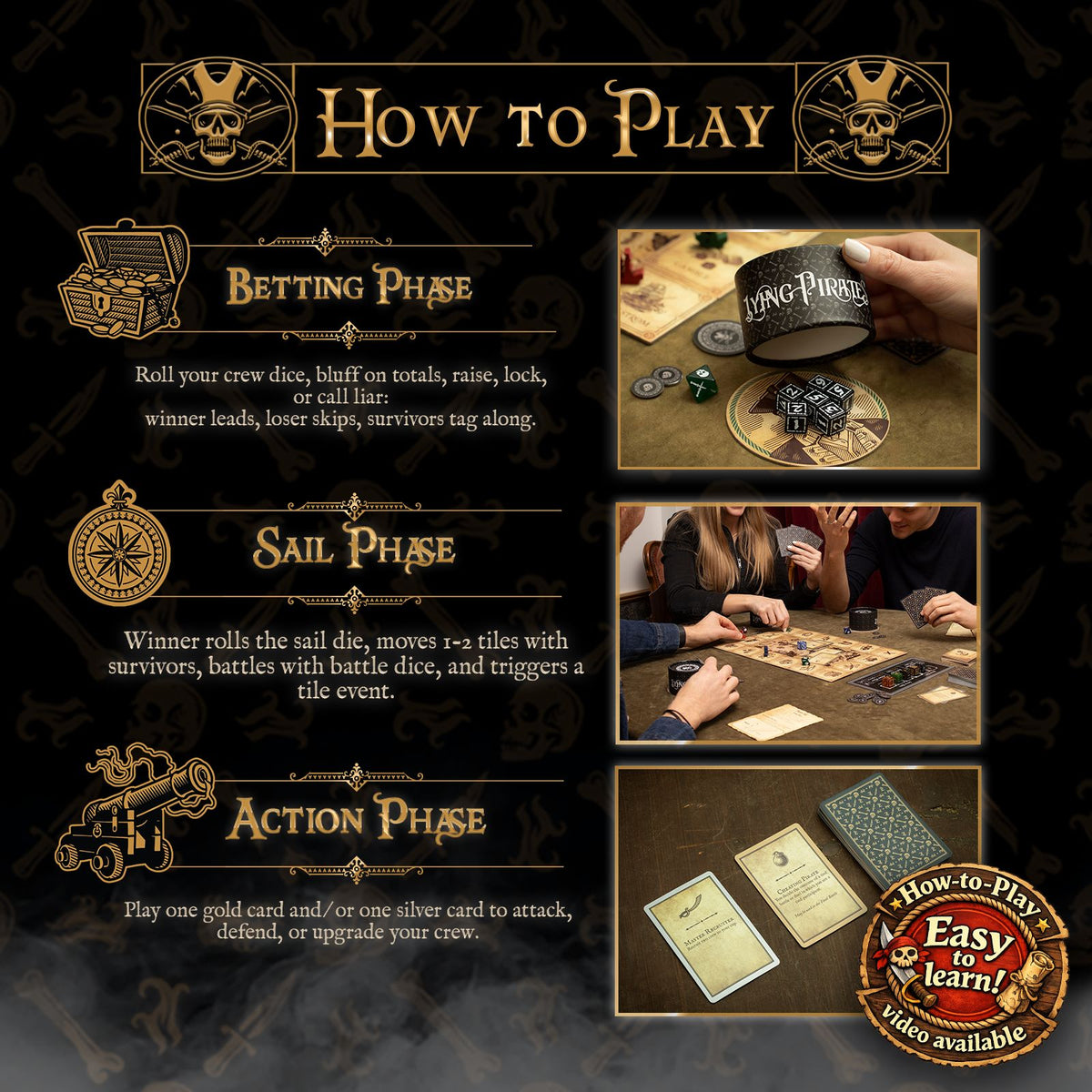 How to play: the Betting, Sail and Action phases explained with photos