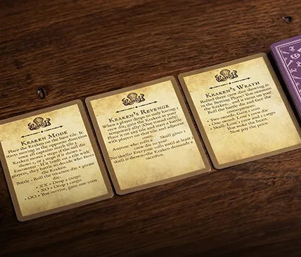 The three Kraken Variant cards laid out side by side